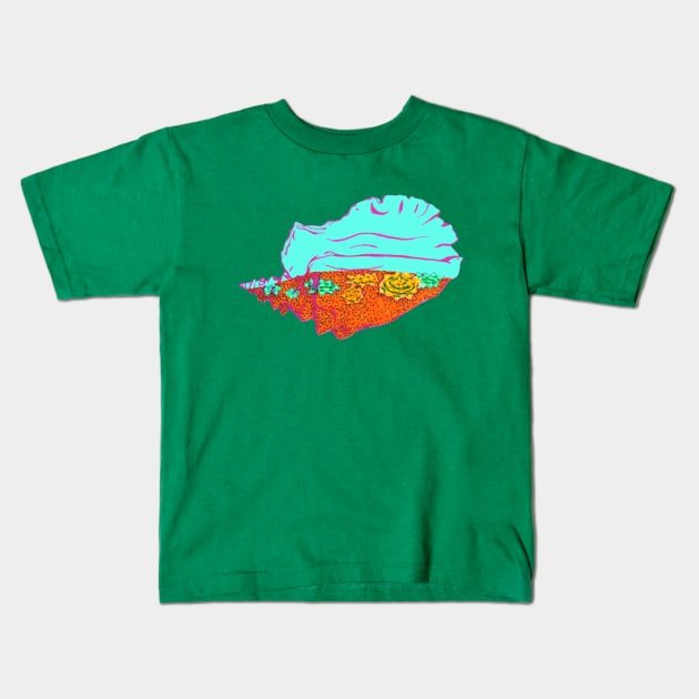 Conch Shell Terrarium Kids T-Shirt by RaLiz